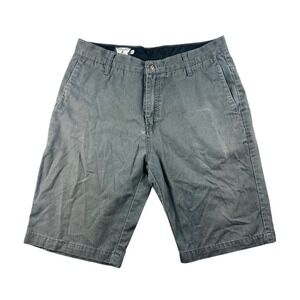 Volcom Chino Shorts Men 32 Gray Solid Cotton Blend Pockets Skating Summer